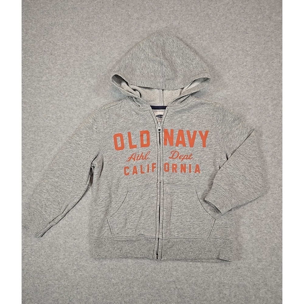 Old Navy Hoodie Boys Size 4T Gray Heather Full Zip Hooded Sweatshirt Fleece